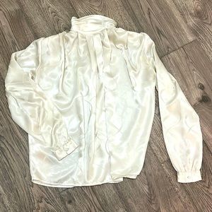 Vintage TJW for Mervyns Polyester White Blouse